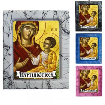 Παναγία Μυρτιδιώτισσα - Κεραμική Εικονούλα Τεχνοτροπίας 
