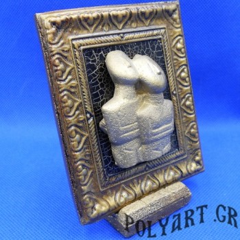 Κυκλαδίτικο Είδωλο Ζεύγος (Επίχρυση Κορνίζα)