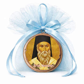 Μπομπονιέρα - Στρογγυλή Κεραμική Εικονίτσα - Μαγνητάκι (Όλοι οι Άγιοι) 