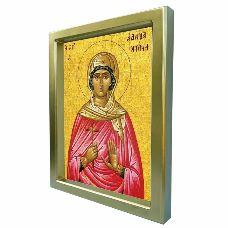 ΑΓΙΑ ΑΔΑΜΑΝΤΙΝΗ - Χρυσή Κεραμική Εικόνα Πολυτελείας 25cm