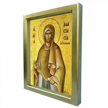 ΑΓΙΑ ΑΝΑΣΤΑΣΙΑ Η ΡΩΜΑΙΑ - Χρυσή Κεραμική Εικόνα Πολυτελείας 25cm