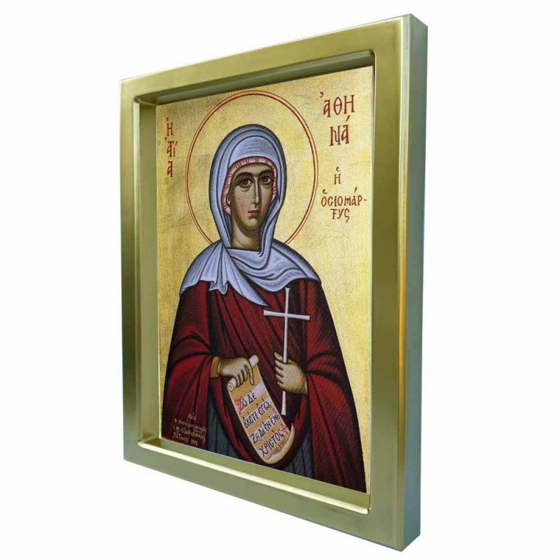 ΑΓΙΑ ΑΘΗΝΑ - Χρυσή Κεραμική Εικόνα Πολυτελείας 25cm