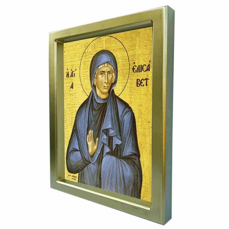 ΑΓΙΑ ΕΛΙΣΑΒΕΤ - Χρυσή Κεραμική Εικόνα Πολυτελείας 25cm