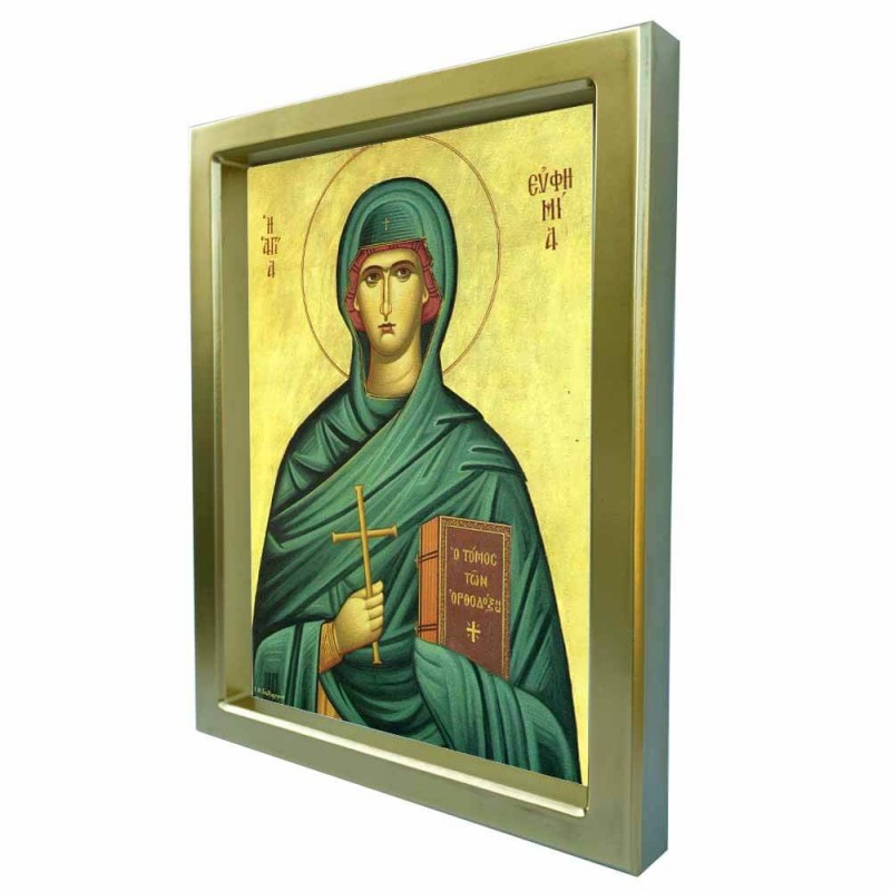 ΑΓΙΑ ΕΥΦΗΜΙΑ - Χρυσή Κεραμική Εικόνα Πολυτελείας 25cm