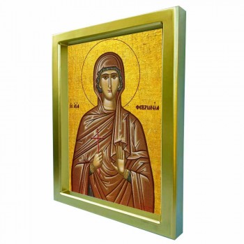 ΑΓΙΑ ΦΕΒΡΩΝΙΑ - Χρυσή Κεραμική Εικόνα Πολυτελείας 25cm