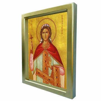 ΑΓΙΑ ΚΑΛΛΙΟΠΗ - Χρυσή Κεραμική Εικόνα Πολυτελείας 25cm