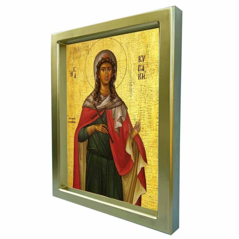 ΑΓΙΑ ΚΥΡΙΑΚΗ - Χρυσή Κεραμική Εικόνα Πολυτελείας 25cm