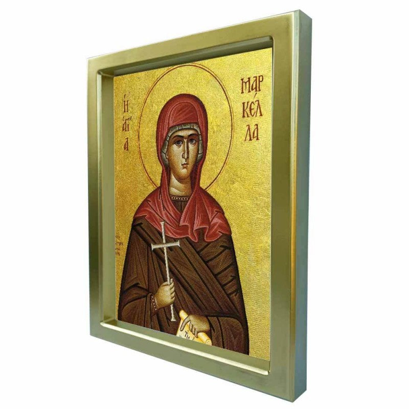 ΑΓΙΑ ΜΑΡΚΕΛΛΑ - Χρυσή Κεραμική Εικόνα Πολυτελείας 25cm