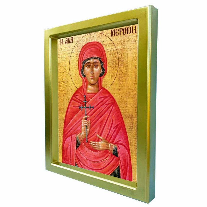 ΑΓΙΑ ΜΕΡΟΠΗ - Χρυσή Κεραμική Εικόνα Πολυτελείας 25cm