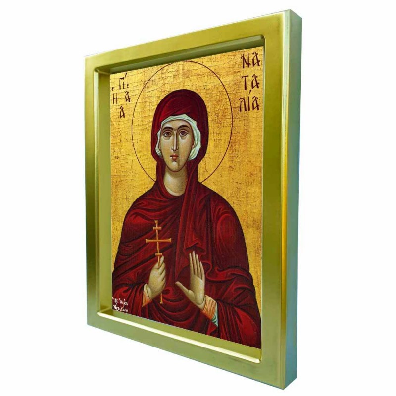 ΑΓΙΑ ΝΑΤΑΛΙΑ - Χρυσή Κεραμική Εικόνα Πολυτελείας 25cm