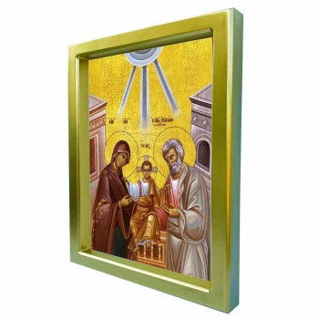 ΑΓΙΑ ΟΙΚΟΓΕΝΕΙΑ - Χρυσή Κεραμική Εικόνα Πολυτελείας 25cm