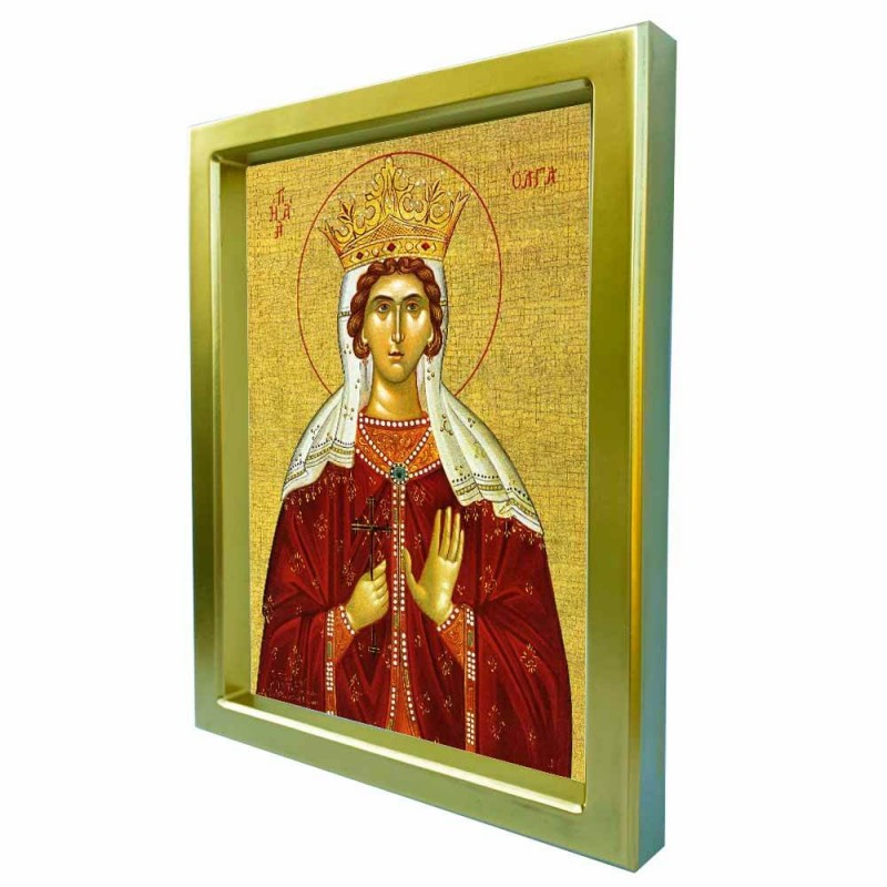 ΑΓΙΑ ΟΛΓΑ - Χρυσή Κεραμική Εικόνα Πολυτελείας 25cm