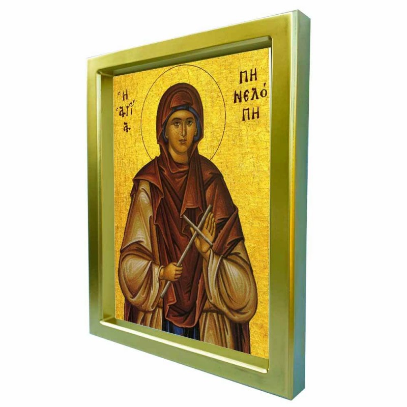 ΑΓΙΑ ΠΗΝΕΛΟΠΗ - Χρυσή Κεραμική Εικόνα Πολυτελείας 25cm