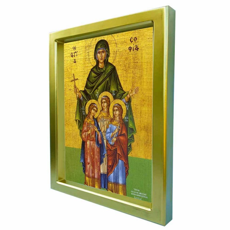 ΑΓΙΑ ΣΟΦΙΑ - Χρυσή Κεραμική Εικόνα Πολυτελείας 25cm