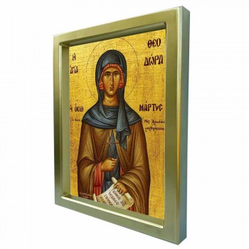 ΑΓΙΑ ΘΕΟΔΩΡΑ - Χρυσή Κεραμική Εικόνα Πολυτελείας 25cm