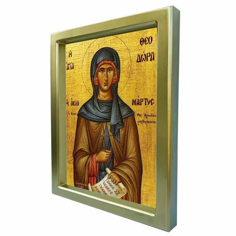 ΑΓΙΑ ΘΕΟΔΩΡΑ - Χρυσή Κεραμική Εικόνα Πολυτελείας 25cm