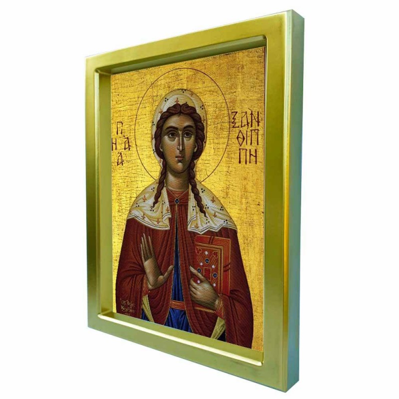 ΑΓΙΑ ΞΑΝΘΙΠΠΗ - Χρυσή Κεραμική Εικόνα Πολυτελείας 25cm