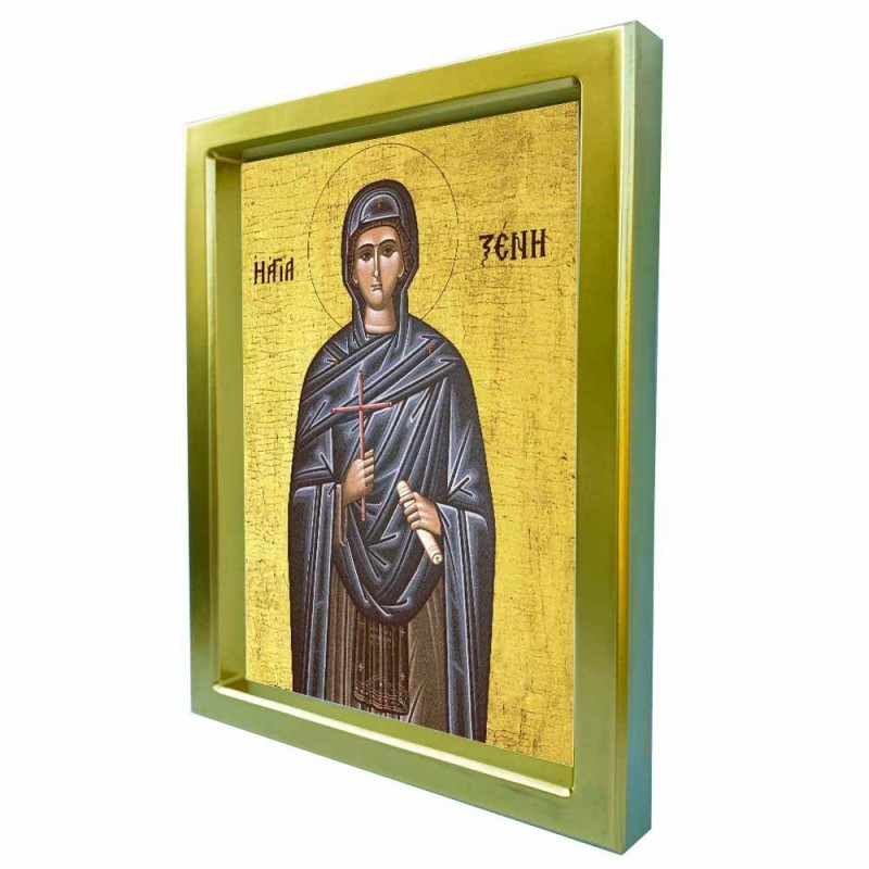 ΑΓΙΑ ΞΕΝΗ - Χρυσή Κεραμική Εικόνα Πολυτελείας 25cm