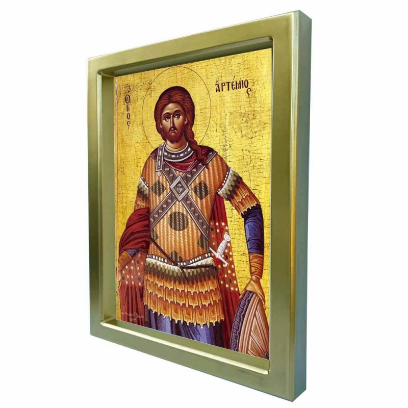 ΑΓΙΟΣ ΑΡΤΕΜΙΟΣ - Χρυσή Κεραμική Εικόνα Πολυτελείας 25cm