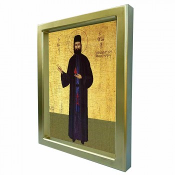 ΑΓΙΟΣ ΕΦΡΑΙΜ - Χρυσή Κεραμική Εικόνα Πολυτελείας 25cm
