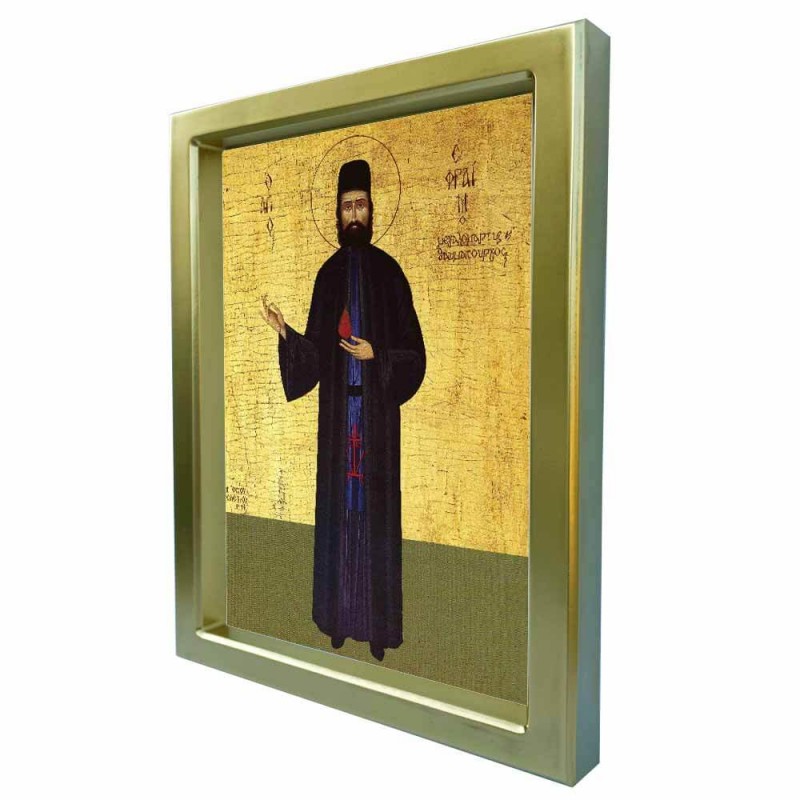 ΑΓΙΟΣ ΕΦΡΑΙΜ - Χρυσή Κεραμική Εικόνα Πολυτελείας 25cm