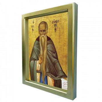 ΑΓΙΟΣ ΕΥΘΥΜΙΟΣ - Χρυσή Κεραμική Εικόνα Πολυτελείας 25cm