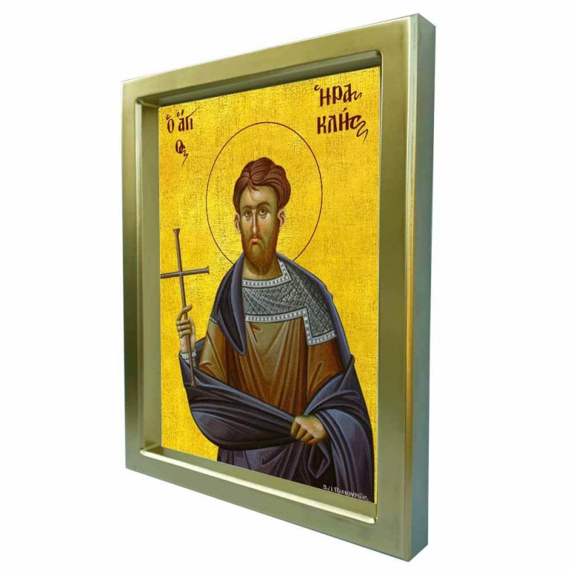 ΑΓΙΟΣ ΗΡΑΚΛΗΣ - Χρυσή Κεραμική Εικόνα Πολυτελείας 25cm