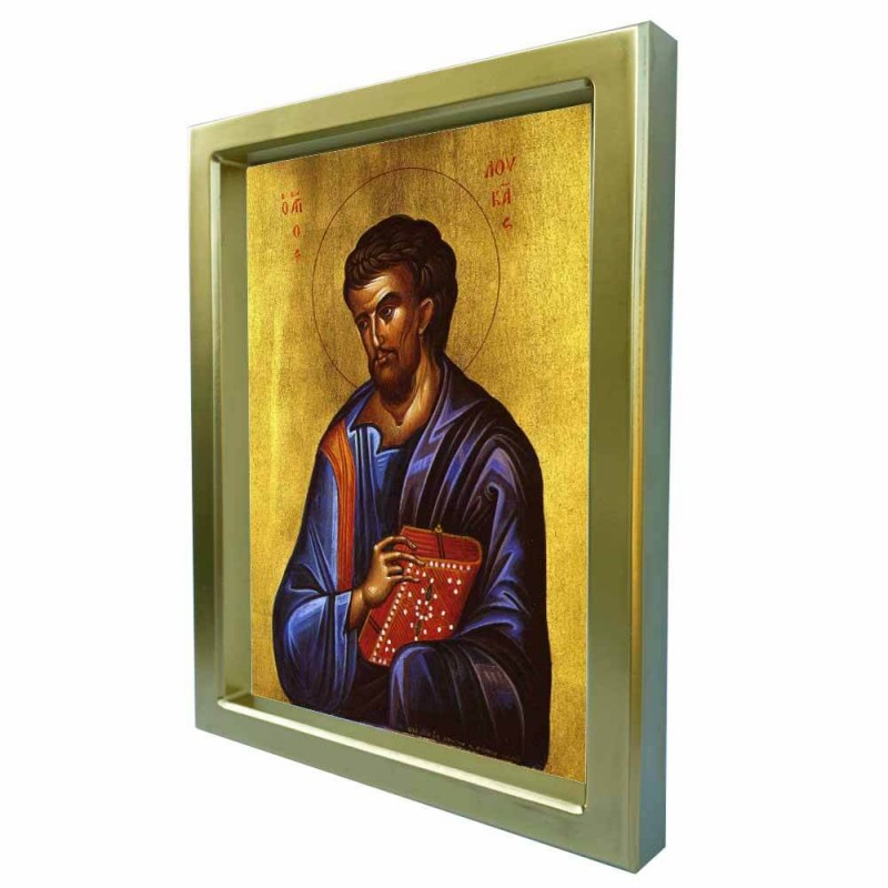 ΑΓΙΟΣ ΛΟΥΚΑΣ - Χρυσή Κεραμική Εικόνα Πολυτελείας 25cm
