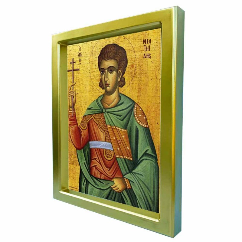 ΑΓΙΟΣ ΜΙΛΤΙΑΔΗΣ - Χρυσή Κεραμική Εικόνα Πολυτελείας 25cm
