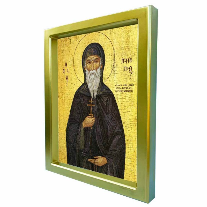 ΑΓΙΟΣ ΠΑΤΑΠΙΟΣ - Χρυσή Κεραμική Εικόνα Πολυτελείας 25cm