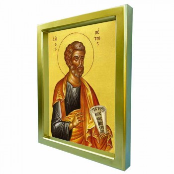 ΑΓΙΟΣ ΠΕΤΡΟΣ - Χρυσή Κεραμική Εικόνα Πολυτελείας 25cm