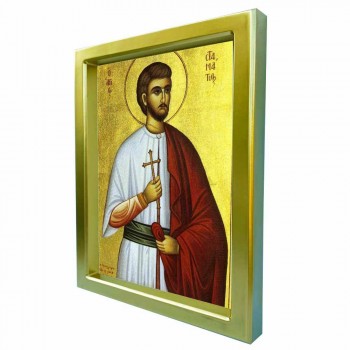 ΑΓΙΟΣ ΣΤΑΜΑΤΙΟΣ - Χρυσή Κεραμική Εικόνα Πολυτελείας 25cm