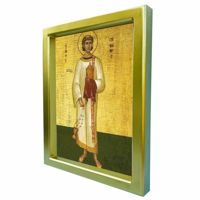 ΑΓΙΟΣ ΣΤΕΦΑΝΟΣ - Χρυσή Κεραμική Εικόνα Πολυτελείας 25cm