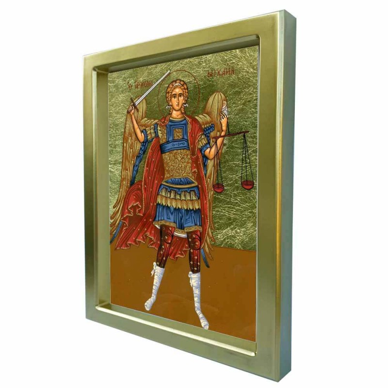 ΑΡΧΑΓΓΕΛΟΣ ΜΙΧΑΗΛ - Χρυσή Κεραμική Εικόνα Πολυτελείας 25cm