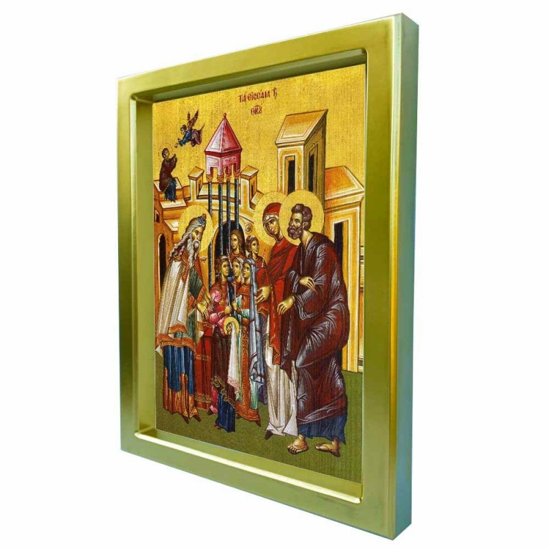 ΕΙΣΟΔΙΑ ΤΗΣ ΘΕΟΤΟΚΟΥ - Χρυσή Κεραμική Εικόνα Πολυτελείας 25cm