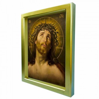 ΙΗΣΟΥΣ ΧΡΙΣΤΟΣ ΝΥΜΦΙΟΣ - Χρυσή Κεραμική Εικόνα Πολυτελείας 25cm