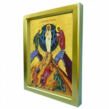 ΜΕΤΑΜΟΡΦΩΣΗ ΤΟΥ ΣΩΤΗΡΟΣ - Χρυσή Κεραμική Εικόνα Πολυτελείας 25cm