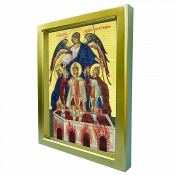 ΠΑΙΔΕΣ ΕΝ ΚΑΜΙΝΩ - Χρυσή Κεραμική Εικόνα Πολυτελείας 25cm