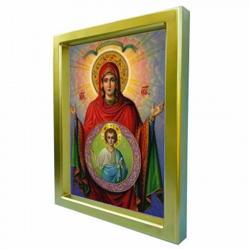 ΠΑΝΑΓΙΑ ΕΓΚΥΜΟΝΟΥΣΑ - Χρυσή Κεραμική Εικόνα Πολυτελείας 25cm