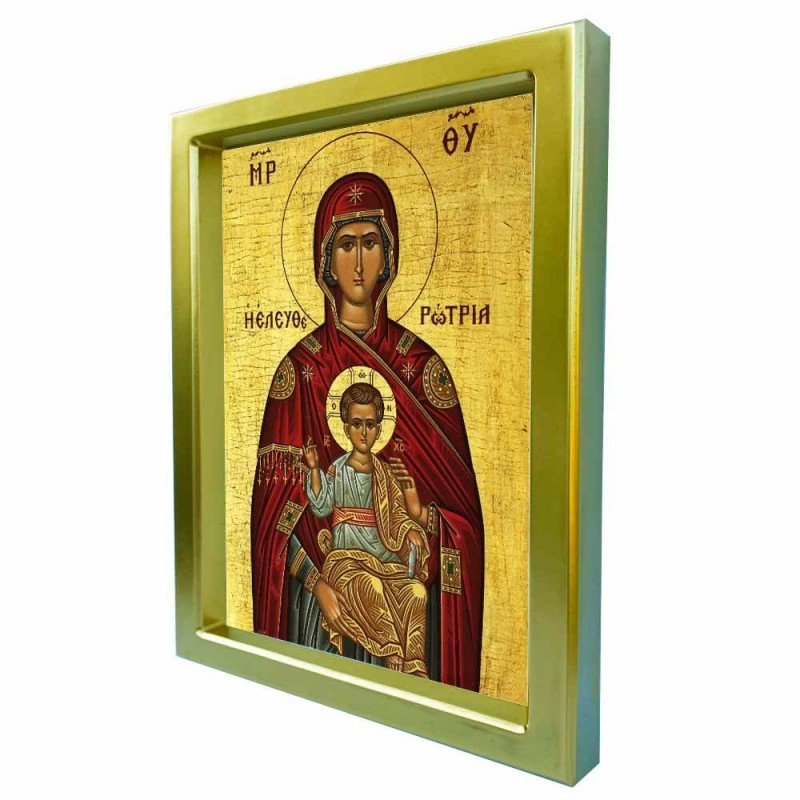 ΠΑΝΑΓΙΑ ΕΛΕΥΘΕΡΩΤΡΙΑ - Χρυσή Κεραμική Εικόνα Πολυτελείας 25cm