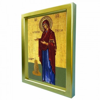 ΠΑΝΑΓΙΑ ΓΕΡΟΝΤΙΣΣΑ - Χρυσή Κεραμική Εικόνα Πολυτελείας 25cm