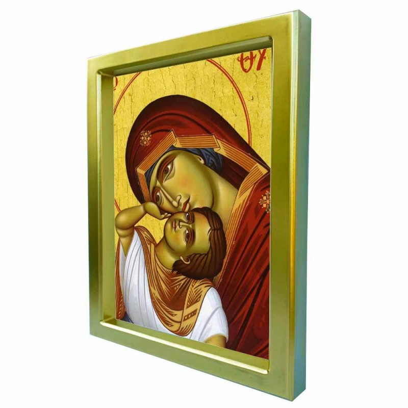 ΠΑΝΑΓΙΑ ΓΛΥΚΟΦΙΛΟΥΣΑ - Χρυσή Κεραμική Εικόνα Πολυτελείας 25cm