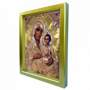 ΠΑΝΑΓΙΑ ΙΕΡΟΣΟΛΥΜΙΤΙΣΣΑ - Χρυσή Κεραμική Εικόνα Πολυτελείας 25cm
