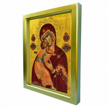 ΠΑΝΑΓΙΑ ΚΑΤΑΦΥΓΗ ΤΩΝ ΠΑΝΤΩΝ - Χρυσή Κεραμική Εικόνα Πολυτελείας 25cm