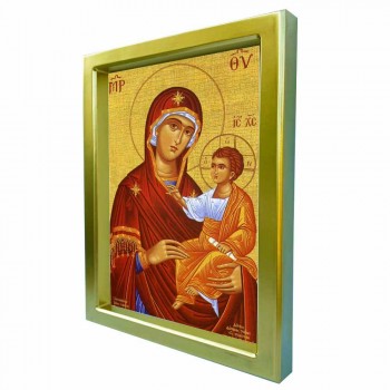 ΠΑΝΑΓΙΑ ΘΕΟΤΟΚΟΣ - Χρυσή Κεραμική Εικόνα Πολυτελείας 25cm