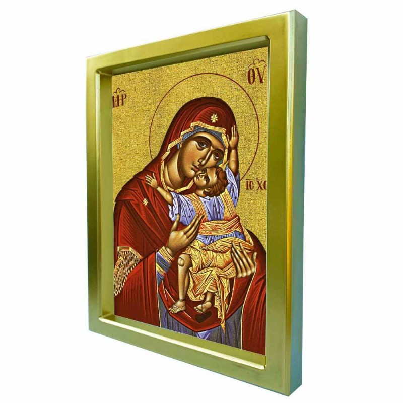 ΠΑΝΑΓΙΑ ΘΕΟΤΟΚΟΣ - Χρυσή Κεραμική Εικόνα Πολυτελείας 25cm