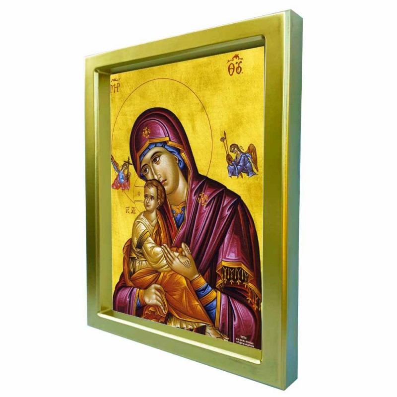 ΠΑΝΑΓΙΑ ΤΟΥ ΠΑΘΟΥΣ - Χρυσή Κεραμική Εικόνα Πολυτελείας 25cm