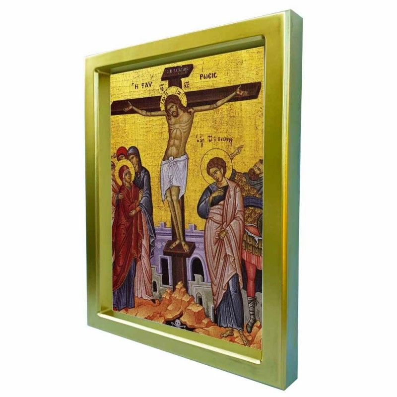 Η ΣΤΑΥΡΩΣΗ - Χρυσή Κεραμική Εικόνα Πολυτελείας 25cm