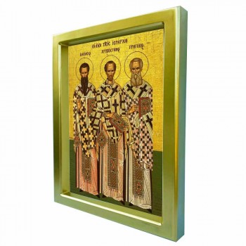 ΤΡΕΙΣ ΙΕΡΑΡΧΕΣ - Χρυσή Κεραμική Εικόνα Πολυτελείας 25cm