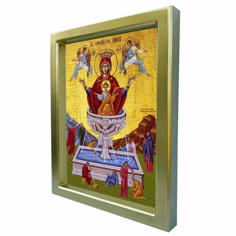 ΖΩΟΔΟΧΟΣ ΠΗΓΗ - Χρυσή Κεραμική Εικόνα Πολυτελείας 25cm